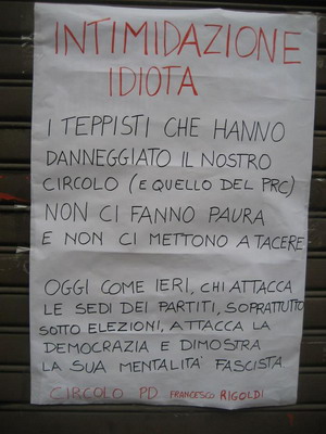 GRAVE PROVOCAZIONE A NIGUARDA