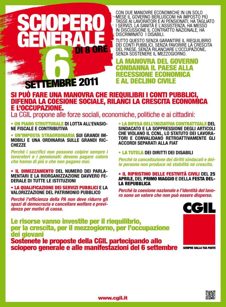 IL SOSTEGNO DELL'ANPI ALLO SCIOPERO DEL 6 SETTEMBRE INDETTO DALLA CGIL