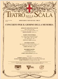 CONCERTO TEATRO ALLA SCALA, 27 GENNAIO 2021