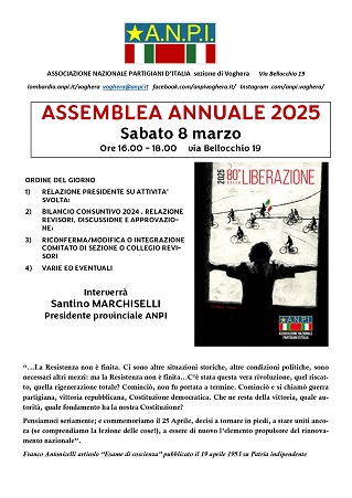 Assemblea annuale ANPI Voghera