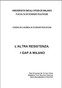 leggi la tesi di Giorgio Vitale sui Gap a Milano - in formato pdf [424kb]